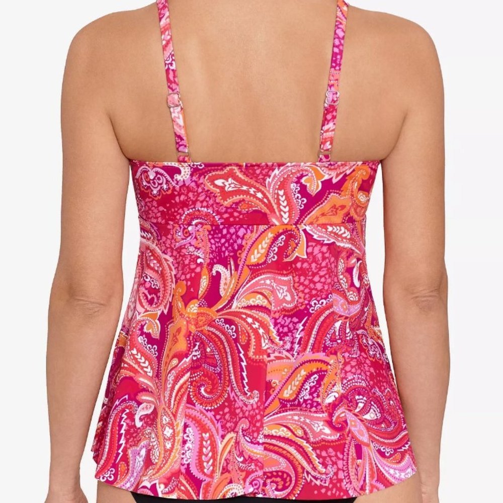 Swim Solutions Printed Underwire Tankini Top Size 10 - Picture 9 of 9